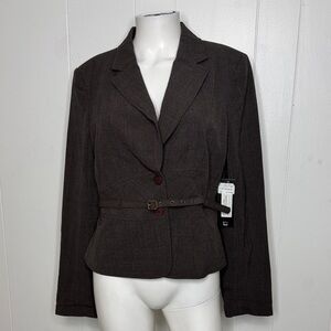 Renuar blazer suit jacket coat plaid new grey brown tones